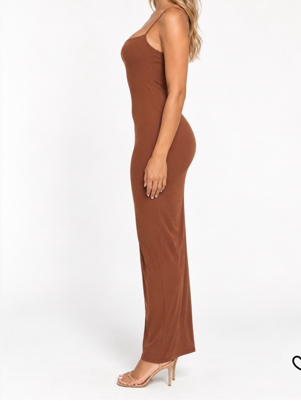 NWT Skims Fits Everybody Long Slip Dress in Bronze. Size Large - Picture 2 of 9